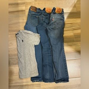 3 boys Jean size 8 and t-shirt bundle